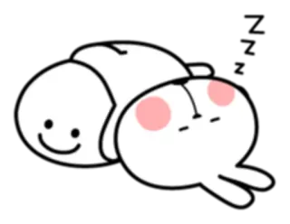 😪 lapin, mignon, dessin animé, animal, dormir, kawaii telegram sticker
