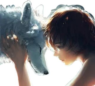 ❄ wolf, boy, friendship, animal, fantasy telegram sticker