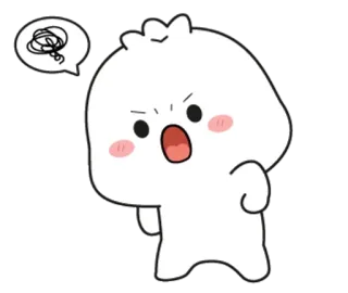 🌟 enojado, dibujos animados, molesto, frustrado, personaje, lindo, expresión telegram sticker