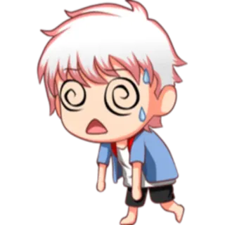 😵 cartoon, dizzy, sweat, anime, tired telegram sticker