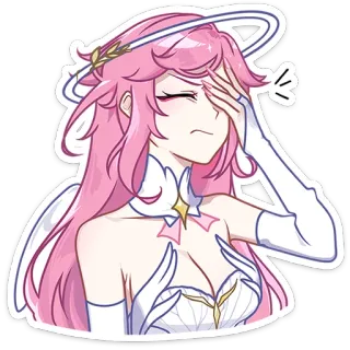 🤦‍♀️ anime, chica, pelo rosa, personaje, linda, sticker, irritada, chica anime telegram sticker