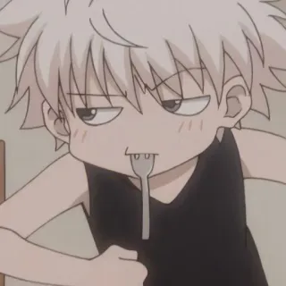 💞 Killua Zoldyck Hunter x Hunter Anime, Personaggio, Mangiare, Killua, Hunter x Hunter, Forchetta telegram sticker