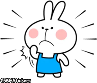 😤 กระต่าย, น่ารัก, กระต่าย, สัตว์, การ์ตูน, สติกเกอร์ telegram sticker