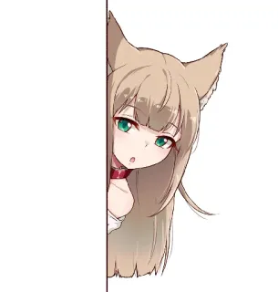 👀 anime girl, cat ears, cute, kawaii telegram sticker