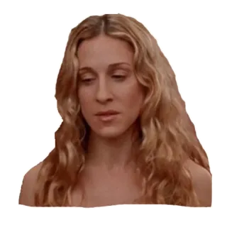 😞 Carrie Bradshaw Sex and the City television, blonde, sad, thinking, woman telegram sticker