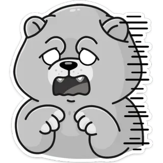 💀 urso, desenho animado, fofo, assustado, exaustão, correndo telegram sticker