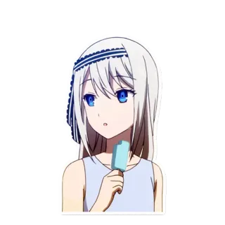 🍦 Anime, Chica, Helado, Dibujos animados, Lindo, Chibi whatsapp sticker