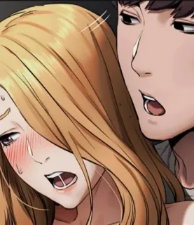 🎃 Manhwa, Erótico, Romance, Ilustração, Casal, Arte telegram sticker