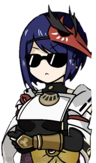 🍁 Raiden Shogun Genshin Impact Anime, Video game, Kacamata hitam, Karakter, Raiden Shogun, Genshin Impact whatsapp sticker