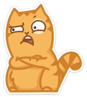 😦 gato, desenho animado, animal, laranja, engraçado, bobo, meme telegram sticker