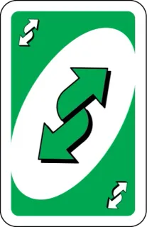 💚 Uno card game, reverse, arrows, green whatsapp sticker
