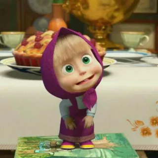 😁 Masha Masha and the Bear cartoon, meisje, masha, kinderen, animatie telegram sticker