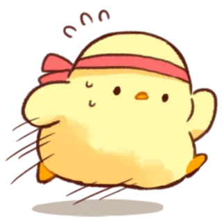 💪 run цыпленок, бег, милый, животное, желтый, мультфильм telegram sticker