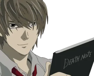 😃 Light Yagami Death Note DEATH NOTE anime, manga, death note, light yagami, supernatural, thriller telegram sticker