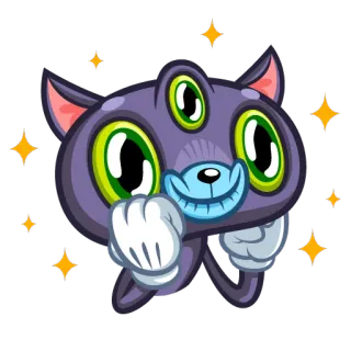 😍 mèo, dễ thương, hoạt hình, động vật, linh vật, giả tưởng telegram sticker