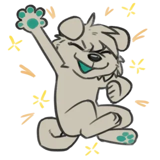 🤩 dog, puppy, excited, happy, furry, cartoon, cheerful whatsapp sticker