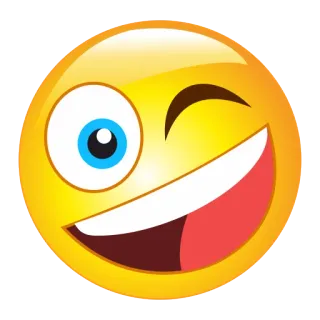 😉 Emoji, Visage, Clin d'oeil, Joyeux, Smiley, Dessin animé whatsapp sticker