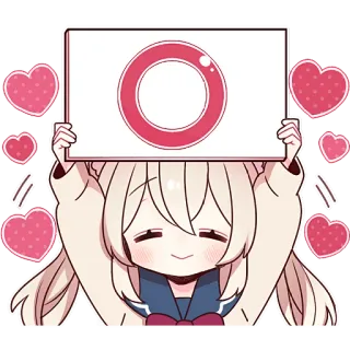 👍 Cô gái anime, Trái tim, Dễ thương, Kawaii, Nhãn dán whatsapp sticker