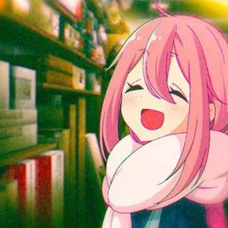 🤗 Anime, Mädchen, süß, rosa Haare, lächelnd, glücklich telegram sticker