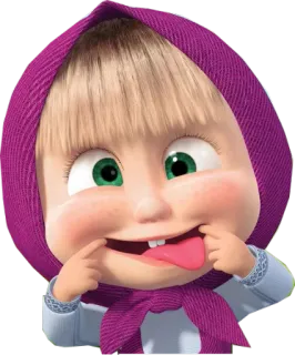 😜 Masha Masha and the Bear 만화, 소녀, 웃긴, 귀여운, 아이 telegram sticker