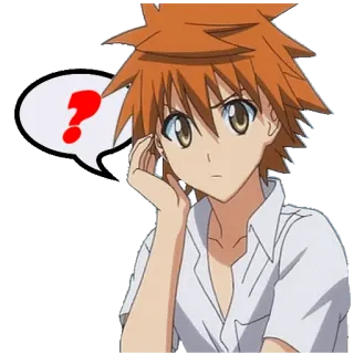 ❓ anime, question, thinking, cartoon, question mark telegram sticker