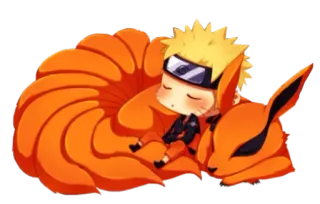 😴 Naruto naruto, anime, manga, cartoon, sleeping, fox, chibi telegram sticker