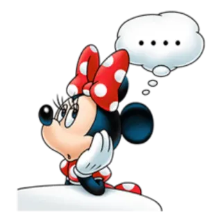 🤔 Minnie Mouse cartoon, mouse, disney, minnie mouse, thinking whatsapp sticker