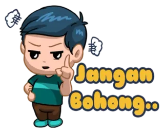 😠 Jangan Bohong.. nhãn dán, nhân vật, cử chỉ, nhắc nhở, cảnh báo, đừng nói dối whatsapp sticker