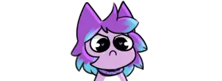 😡 漫画, 猫, アニメ, 紫髪, 可愛い, 悲しい telegram sticker