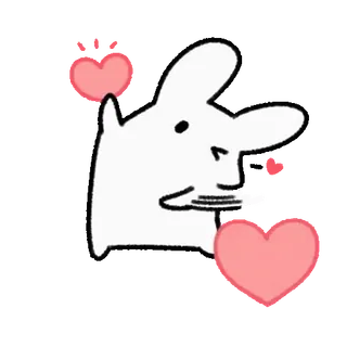 💘 pegatina, dibujo animado, animal, conejo, corazón, amor telegram sticker