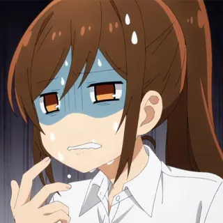 📚 anime, garota, nervosa, suando, preocupada, estressada telegram sticker