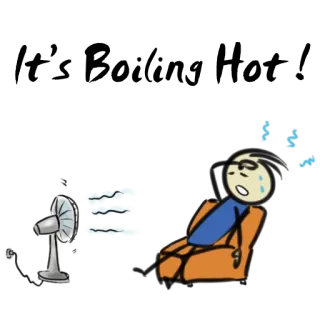 😓 It's hot as balls out here upał, lato, gorąca pogoda, patyczak, wentylator, pocenie się, ekstremalny upał telegram sticker