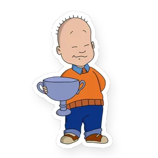 😌 Cartone animato, Personaggio, Tazza, Trofeo, Ragazzo telegram sticker
