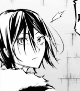 🌟 Ryunosuke Akutagawa Bungou Stray Dogs アニメ, 漫画, 黒髪, 真剣, 暗い telegram sticker