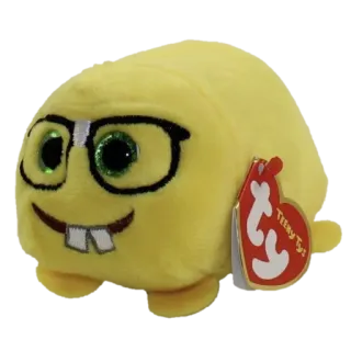 🤓 peluche, giocattolo, giallo, occhiali, quadrato, scintillante, occhi, Teeny Ty, Beanie Boo telegram sticker