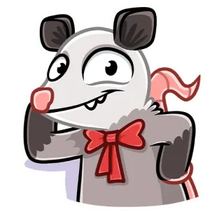 🙂 zarigüeya, animal, dibujos animados, lindo, pegatina whatsapp sticker