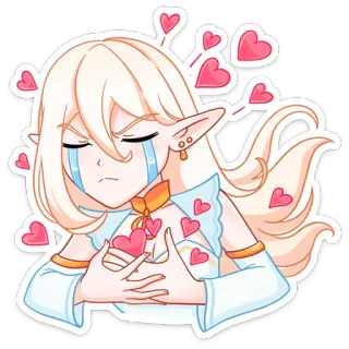 😍 elf, anime, heart, love, cute, girl, cartoon telegram sticker