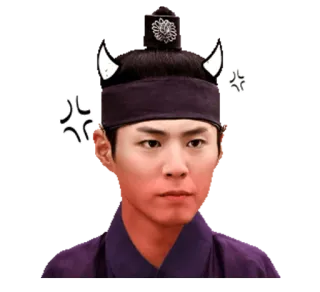 😡 personne, homme, oreilles de chat, vêtements traditionnels, en colère, coréen telegram sticker
