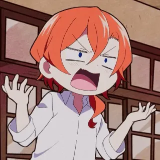 🥐 Chuya Nakahara Bungou Stray Dogs Anime, Chibi, Wütend, Orange Haare, Bungou Stray Dogs, Charakter whatsapp sticker