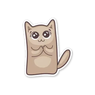 😀 gatto, animale, carino, kawaii, implorante, adesivo, cartone animato telegram sticker