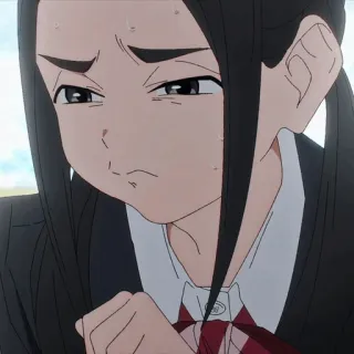 🏷 Anime Mädchen, wütend, Schuluniform, Cartoon, Illustration, emotional telegram sticker
