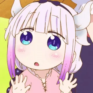 🍬 Kanna Miss Kobayashi's Dragon Maid 애니메이션, 드래곤, 카와이, 귀여운, 칸나 카무이, 코바야시네 메이드래곤 whatsapp sticker