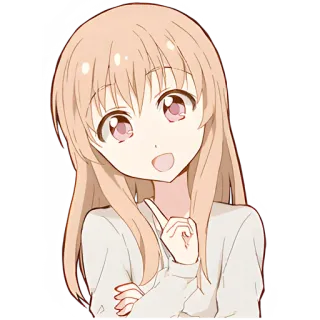 ☝️ 애니메이션, 만화, 여자, 귀여운, 일러스트, 카와이 telegram sticker