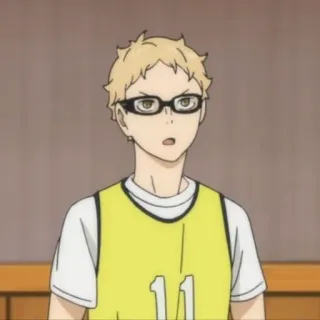✨ Kei Tsukishima Haikyuu!! anime, haikyuu, tsukishima, kei tsukishima, volleyball, karasuno telegram sticker