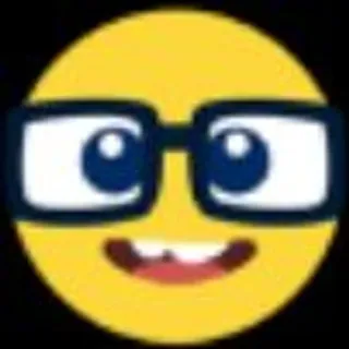 🌟 Emoji, Nerd, Lunettes, Sourire, Geek telegram sticker