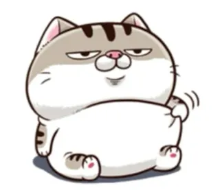 🤩 Katze, süß, Cartoon, Tier, Aufkleber, Grautiger telegram sticker