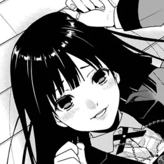 ❤️ Anime, Manga, Chica, Retrato, pelo negro, Sonriendo telegram sticker