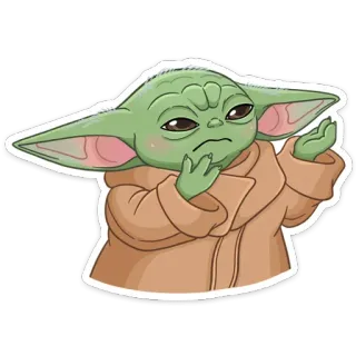 ☹️ Grogu The Mandalorian bébé yoda, grogu, mandalorian, star wars, mignon, personnage, série tv telegram sticker