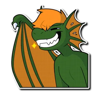 ✨ dragão, desenho animado, réptil, sorriso, adesivo telegram sticker