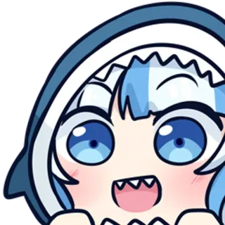 🙃 Gawr Gura gawr gura, vtuber, anime, tubarão, fofo, hololive telegram sticker